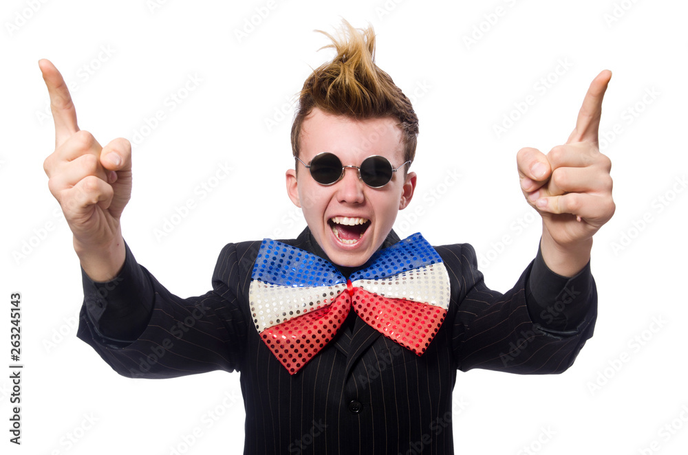 Funny man with giant bow tie Funny man with giant bow tie