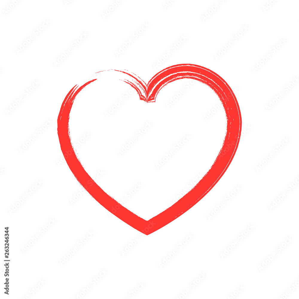 Heart hand drawn icon. Trendy heart isolated on white background. For poster, wallpaper and Valentine's day. creative art