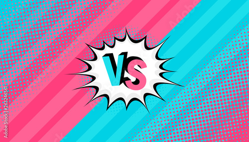 Concept VS. Versus. Men vs women. Retro background comics style design with halftone. Modern flat style vector illustration