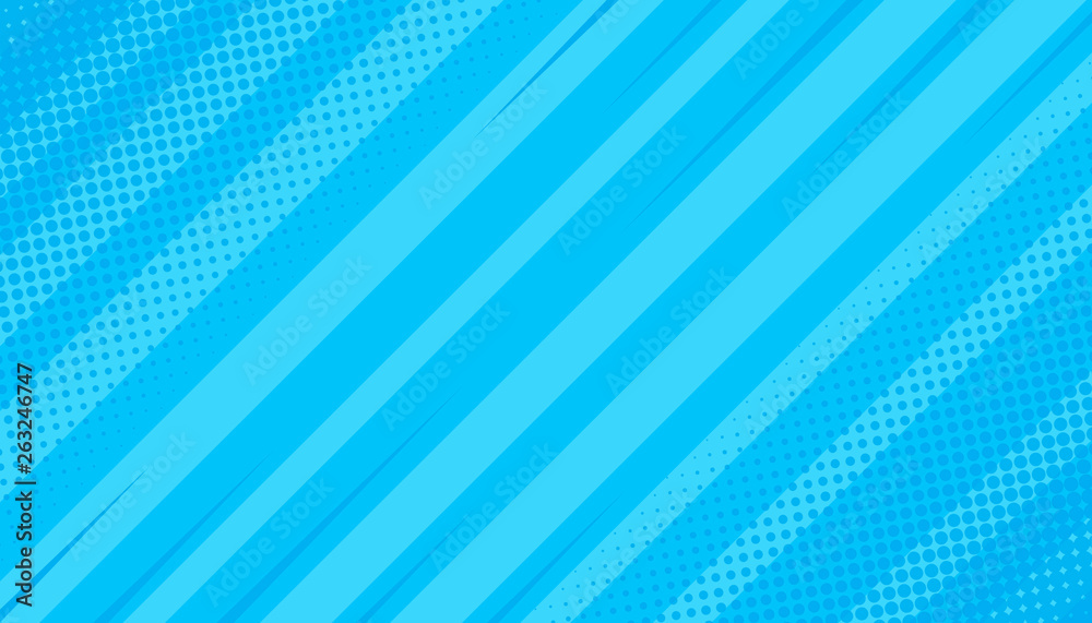 Fototapeta premium Comics rays background with halftones. Vector illustrations in retro style