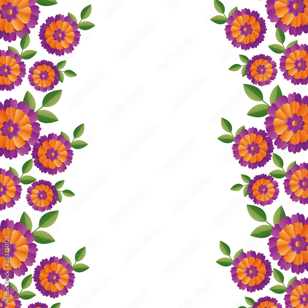 flowers leaves petals border flowers leaves petals border