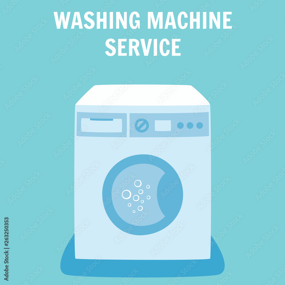 Automatic Washing Machine Service Vector Concept Automatic Washing Machine Service Vector Concept
