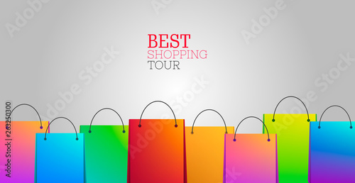 Best Shopping tour background with shopping bags
