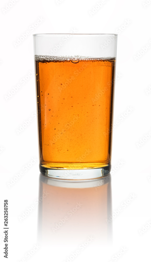 A glass with iced tea on a white background A glass with iced tea on a white background