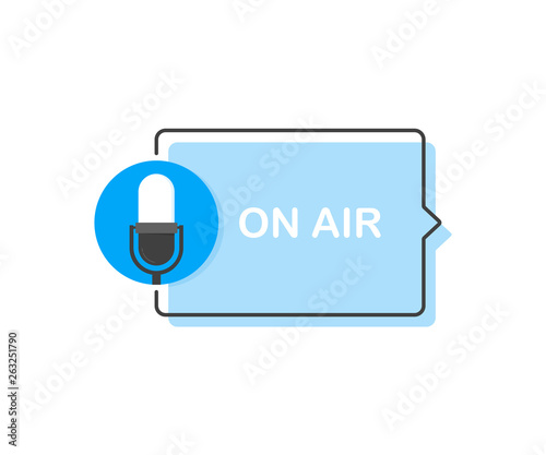 Podcast icon like on air live. concept of radio broadcasting or streaming