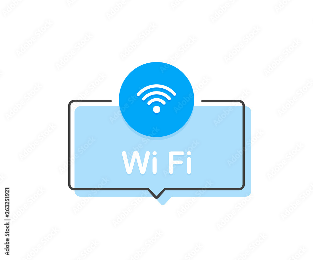 Wifi sign. Flat cartoon style. Modern line vector illustration Wifi sign. Flat cartoon style. Modern line vector illustration