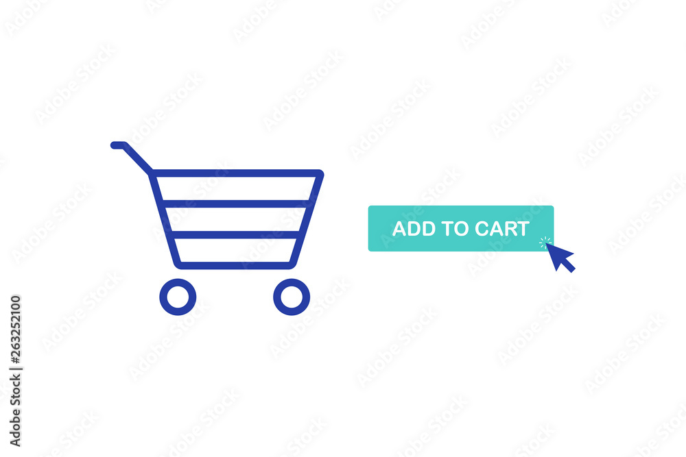 Add to cart icon, Commerce. Modern line vector illustration Add to cart icon, Commerce. Modern line vector illustration