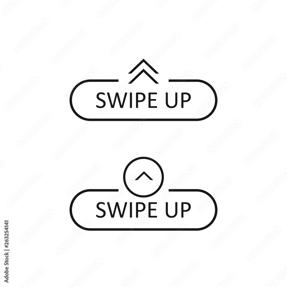 Swipe up icon set isolated on background for social media stories ...