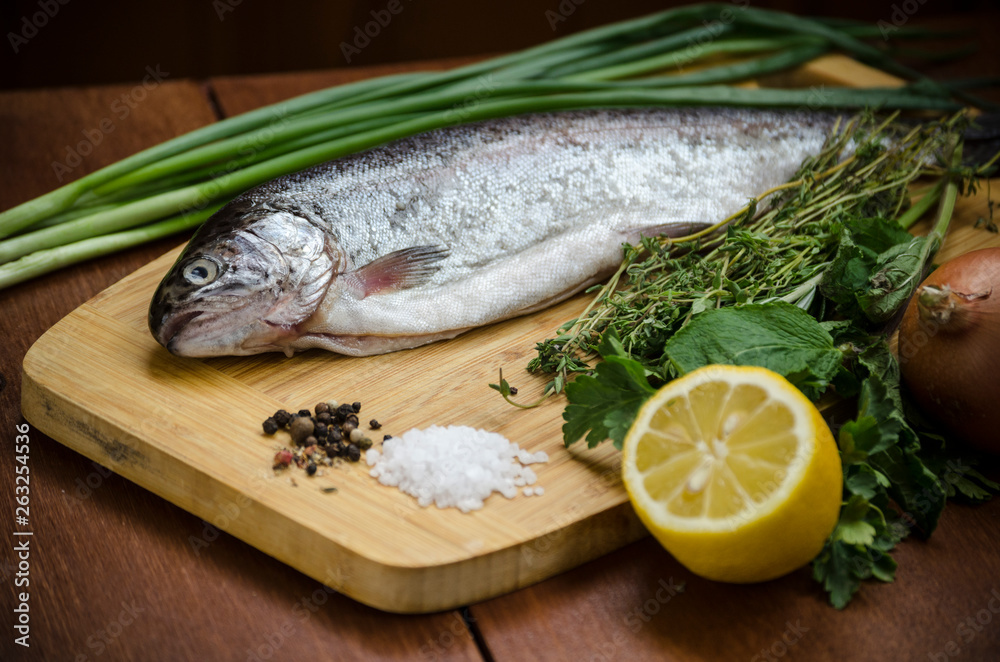 fresh fish and simple ingredients for a baked diet food fresh fish and simple ingredients for a baked diet food