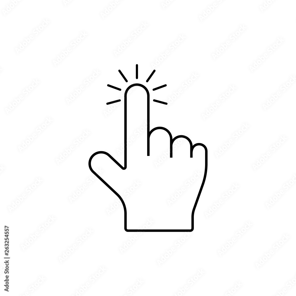 Obraz premium Hand click icon. Flat style vector illustration