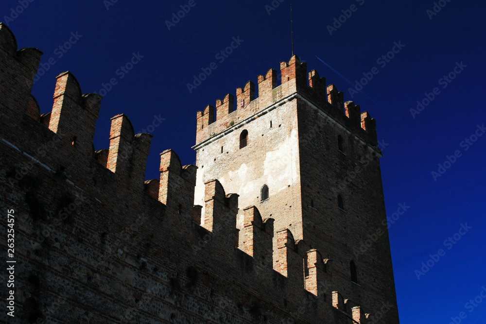 Old fortress wall with tower