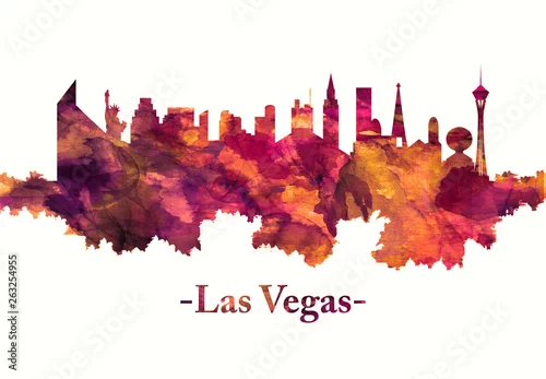 Obraz Las Vegas panoramę na czerwono