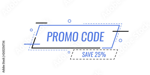 Promo code, coupon code banner design. Modern vector illustration in flat style