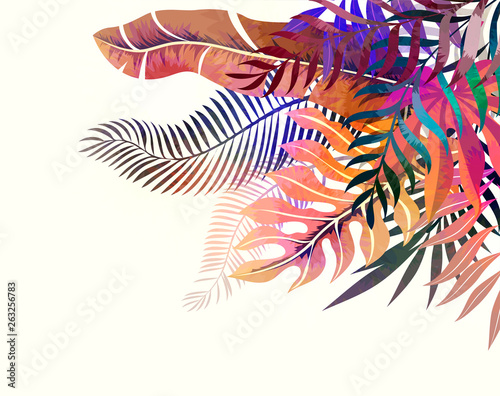 Abstract tropical plants pattern