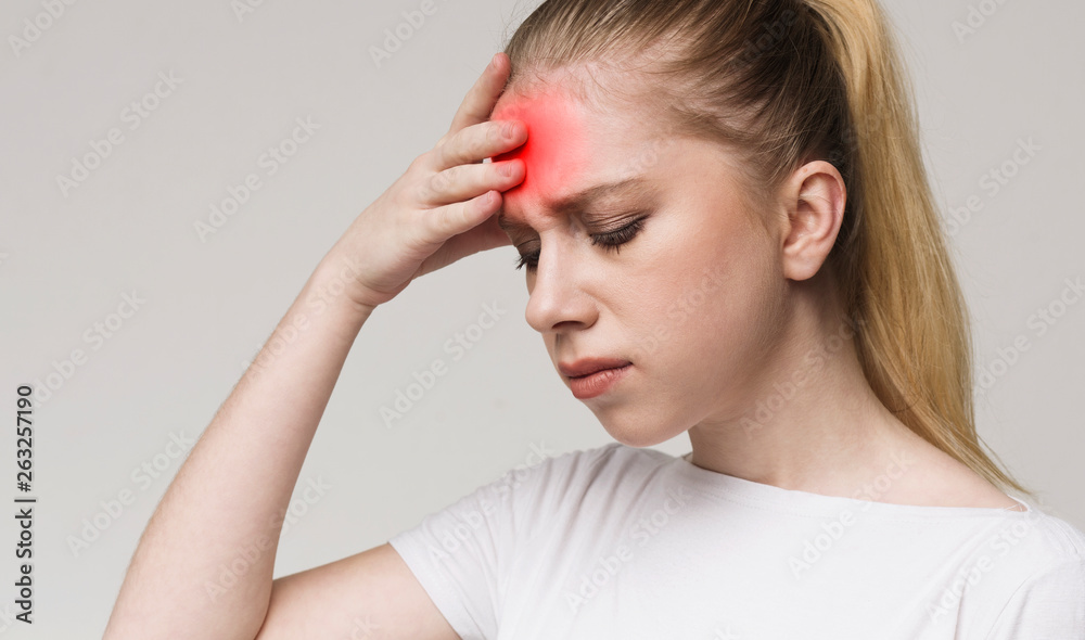 Young tired woman having mental problem trouble Young tired woman having mental problem trouble
