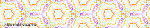 Colorful Seamless Border Scroll. Geometric Waterco