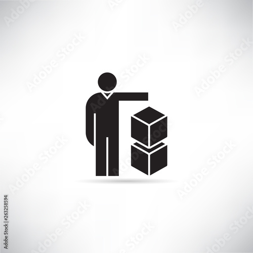 people and boxes icon