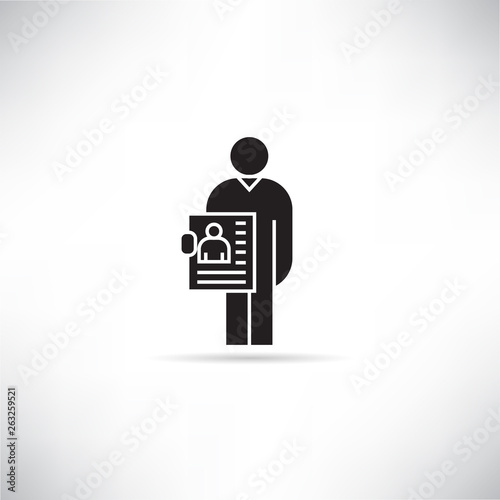 jobless man and job application icon