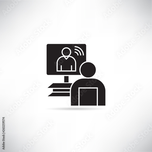 online meeting icon, online hangout icon