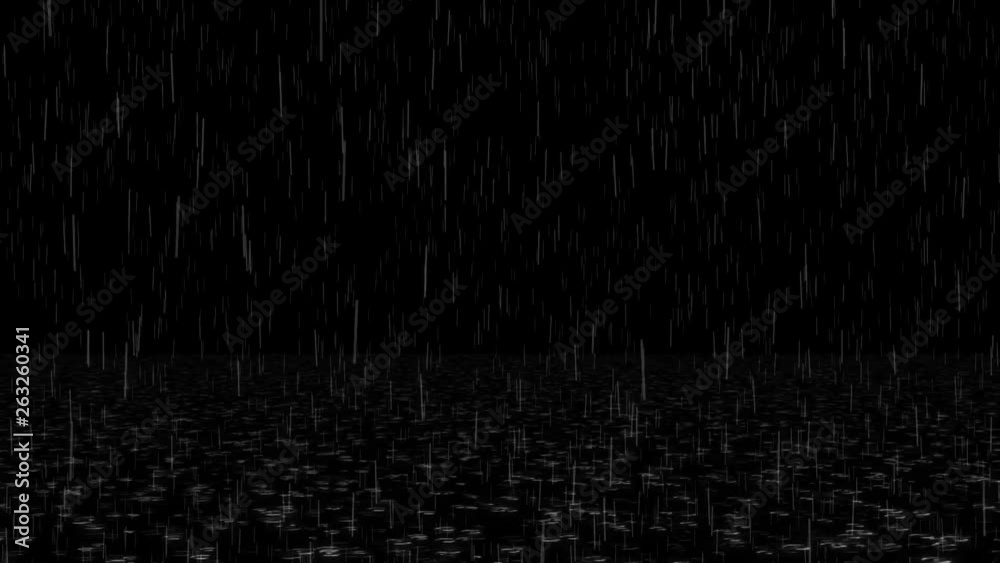 Falling Rain with Ripples on the Ground Loop Overlay