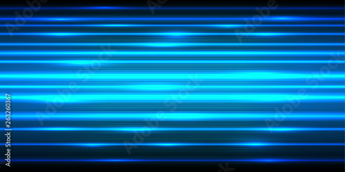 Abstract blue light power line fast speed on black design modern technology futuristic background vector illustration.