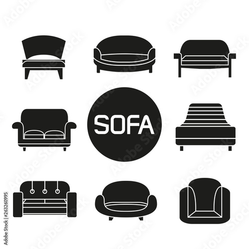 sofa icons set
