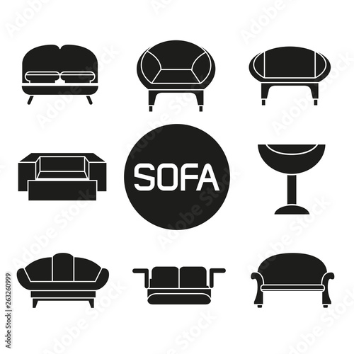 sofa icons set