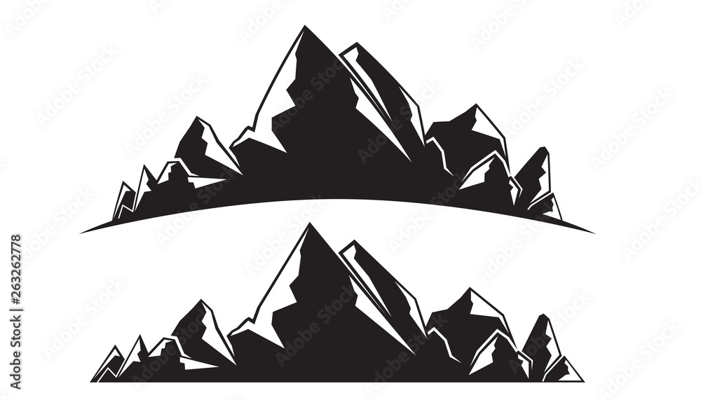 silhouette mountain landscape illustration silhouette mountain landscape illustration
