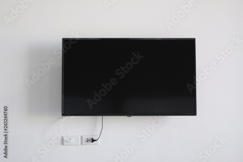 Blank LED TV  with white background, can use for design.