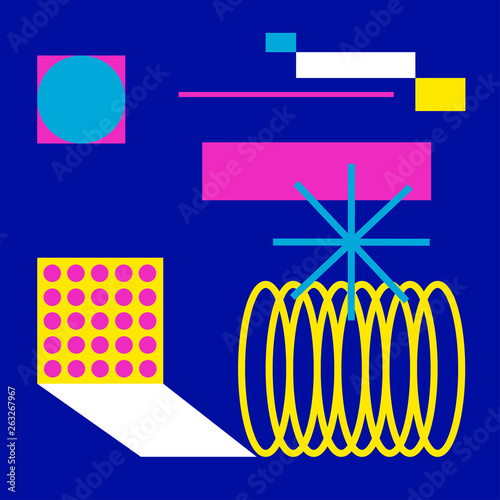 pink blue yellow neon colors geometry abstract background