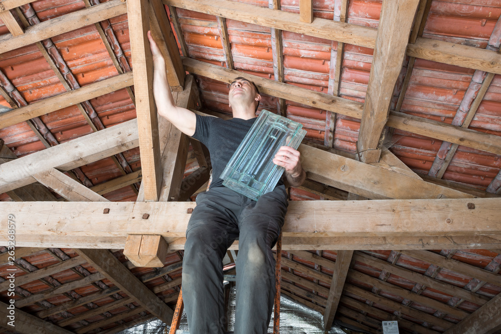 Remplacer une tuile mécanique Stock Photo Adobe Stock — free download