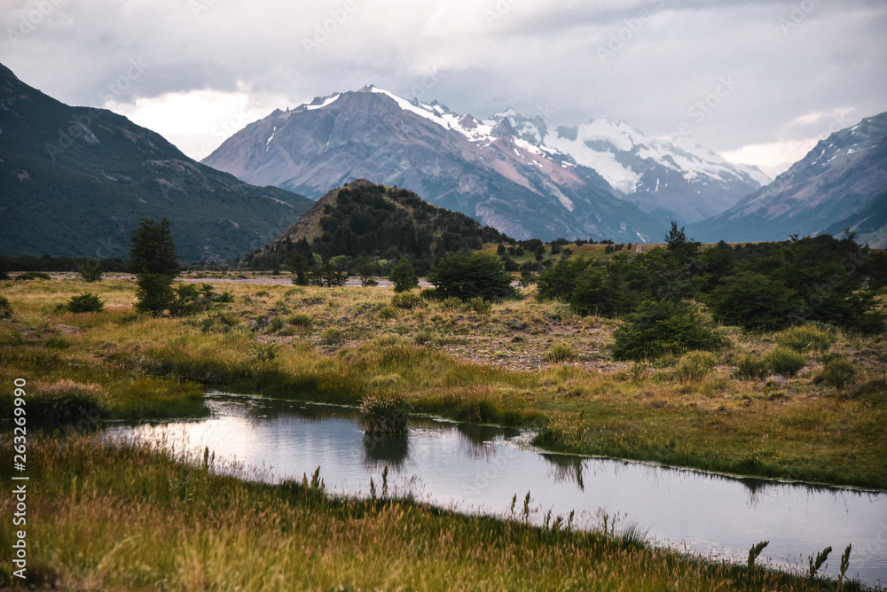 Las Vueltas River in El Chalten in the Fitz Roy Region of Patagonia in Southern Argentina