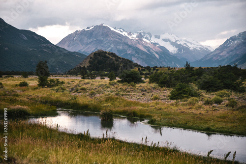 Las Vueltas River in El Chalten in the Fitz Roy Region of Patagonia in Southern Argentina
