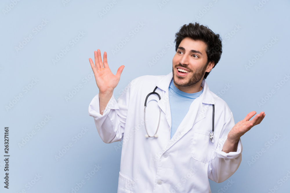 Doctor man with surprise facial expression Doctor man with surprise facial expression