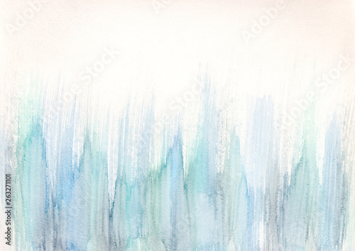 light blue and green watercolor brush strokes abstract background