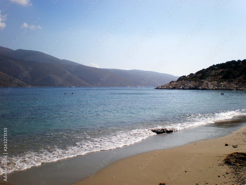 Nikouria island, Cyclades, Greece. Small island near Amorgos, Aegean Sea. 