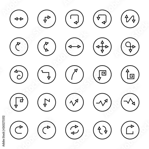 arrow icons in circle buttons 