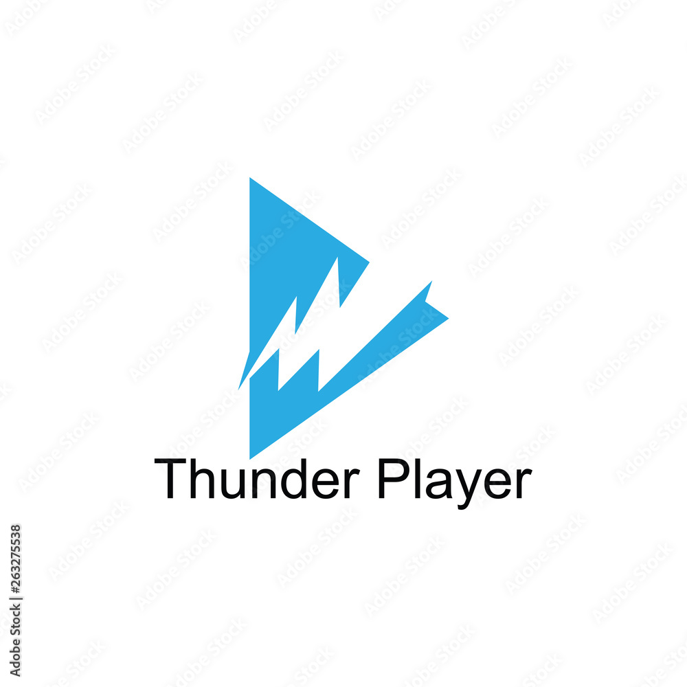thunder triangle player symbol logo vector thunder triangle player symbol logo vector