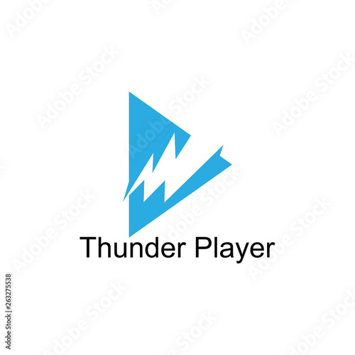 thunder triangle player symbol logo vector Free Download thunder triangle player symbol logo vector - GFXLoad