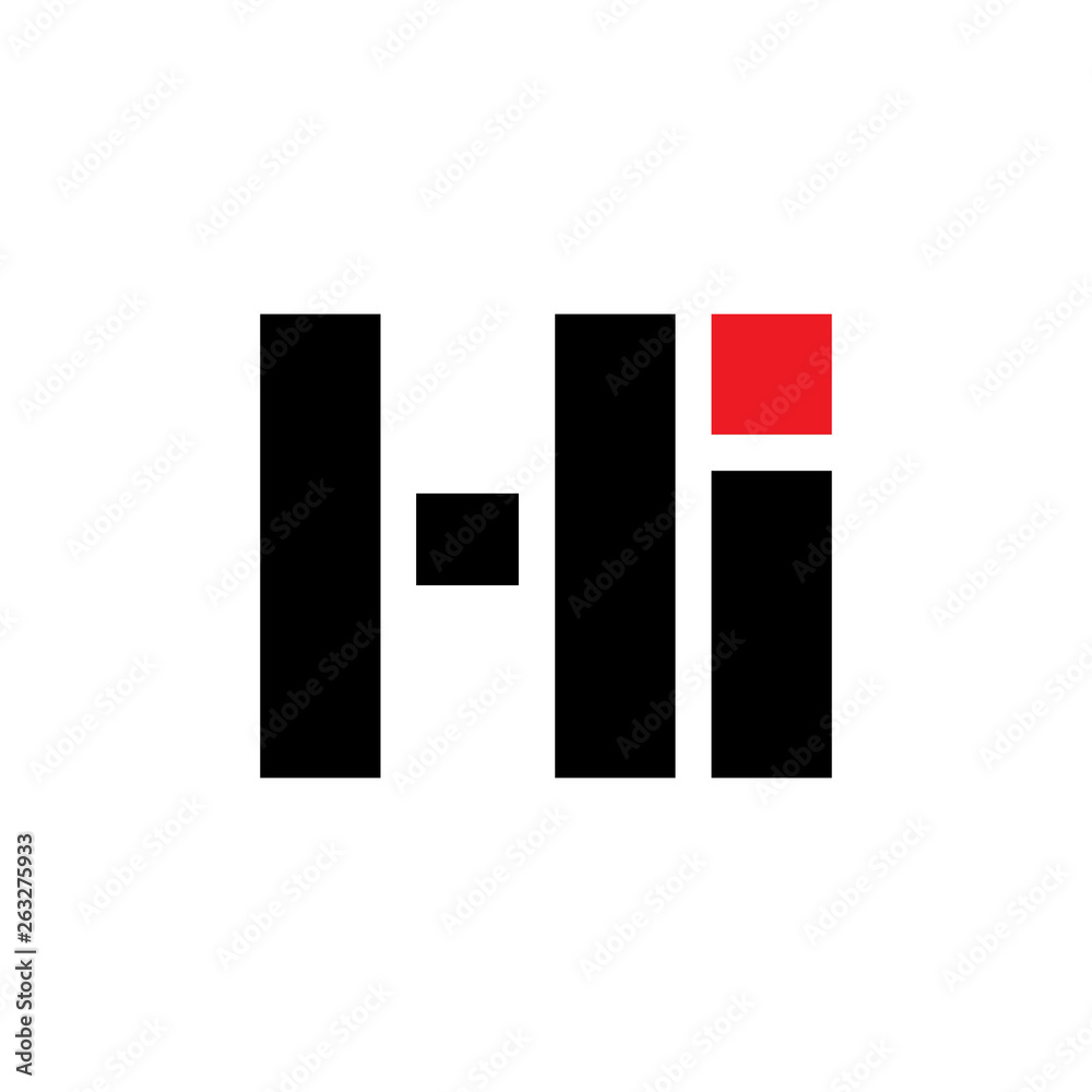 letters hi simple geometric logo vector