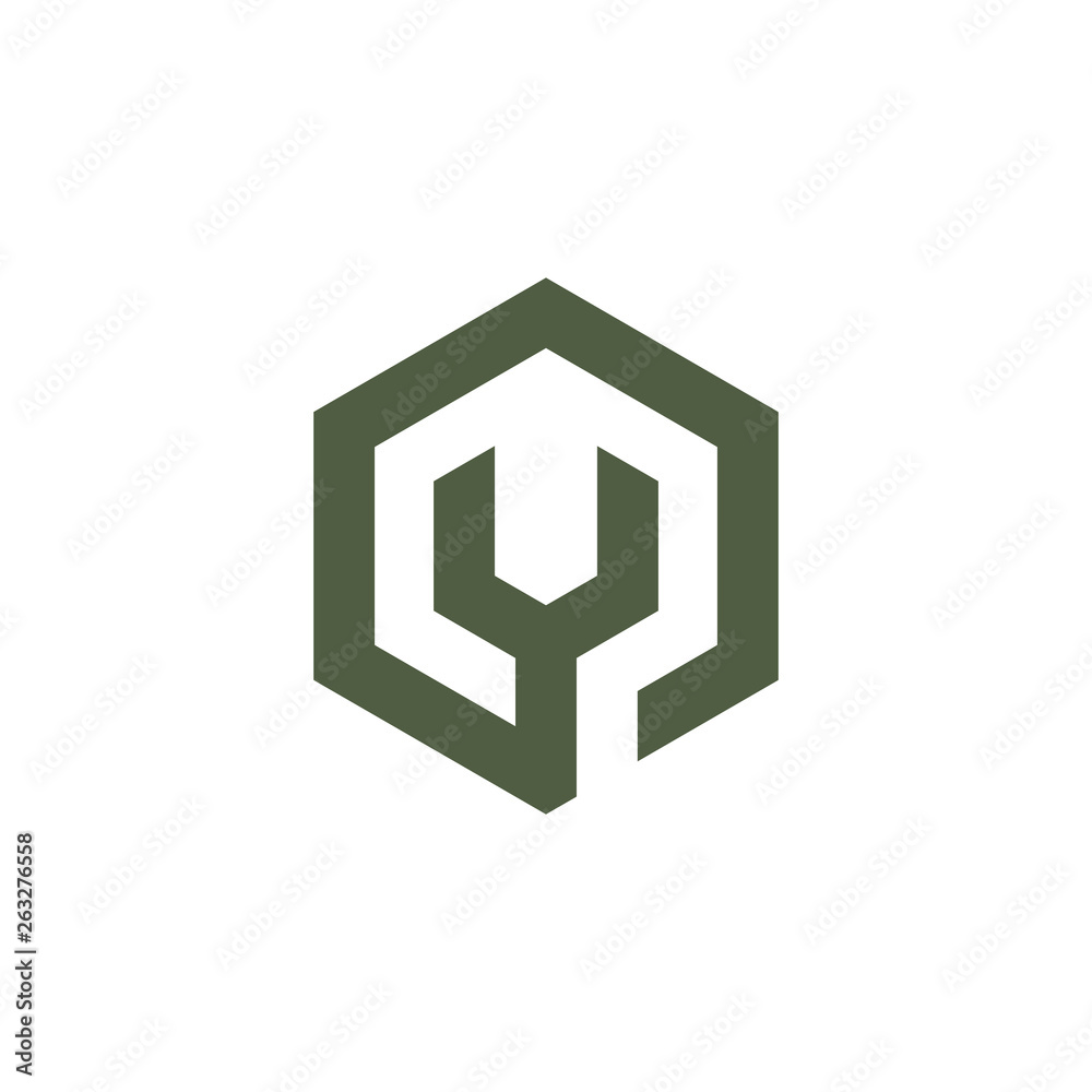 wrench hexagon box shape logo vector wrench hexagon box shape logo vector