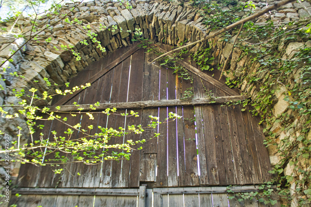 an old wooden door from a castle an old wooden door from a castle