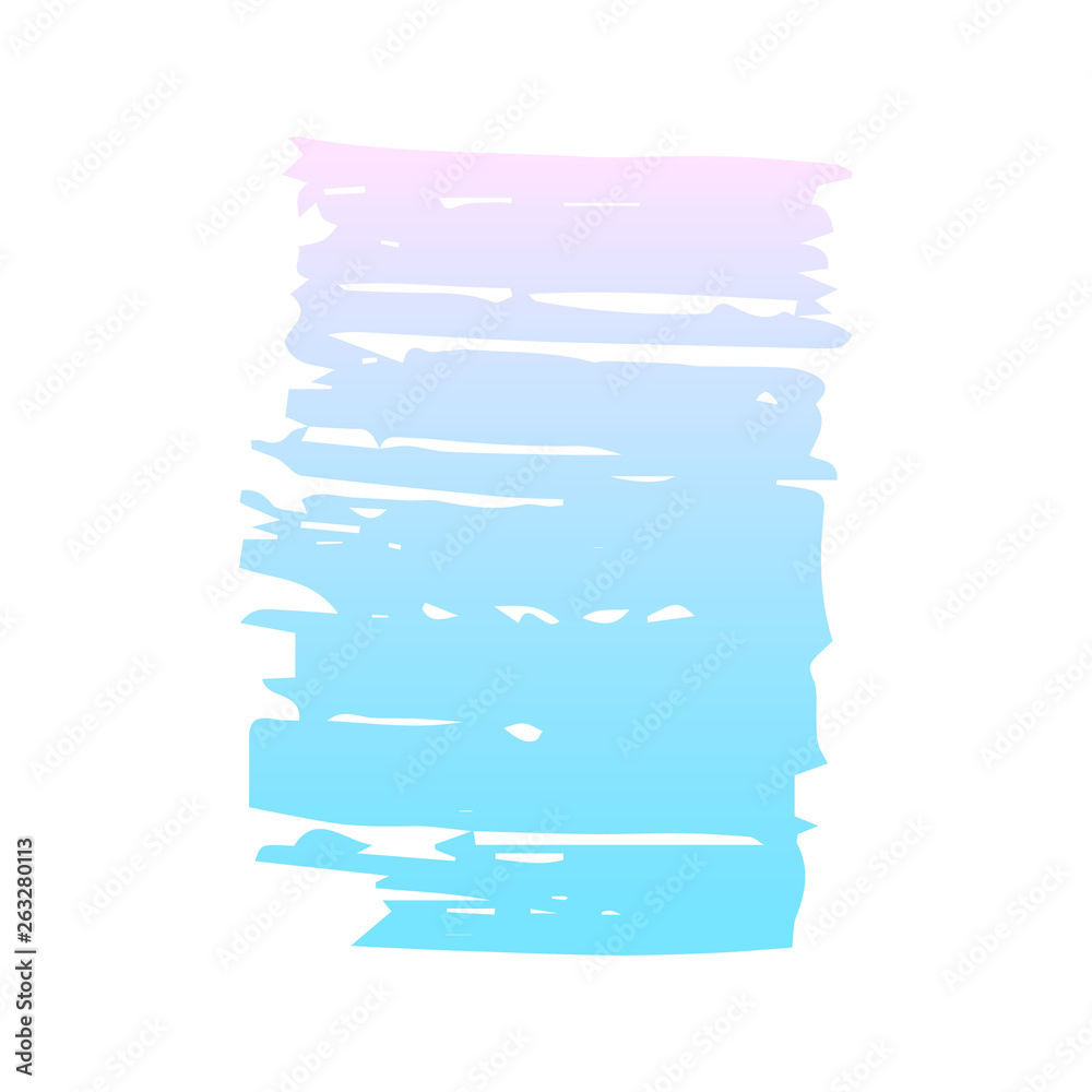 Pastel colored grunge element. Decorative blue and pink banner on a white isolated background. Vector illustration.