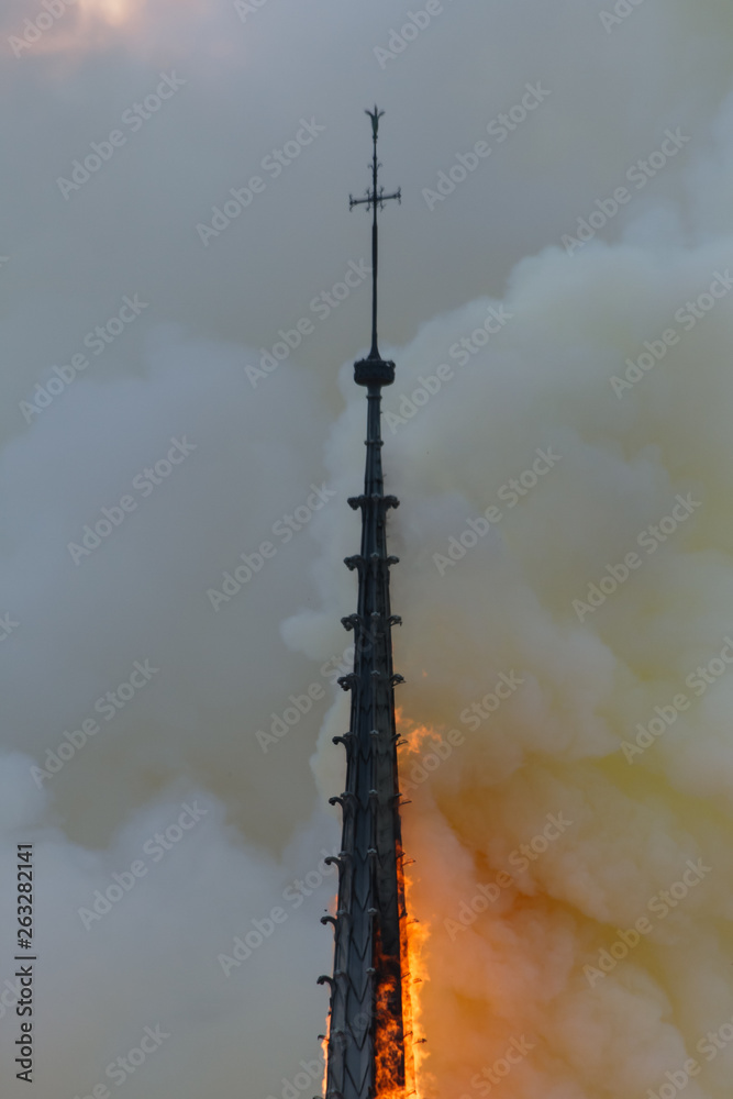 Obraz premium Notre Dame Paris Burning