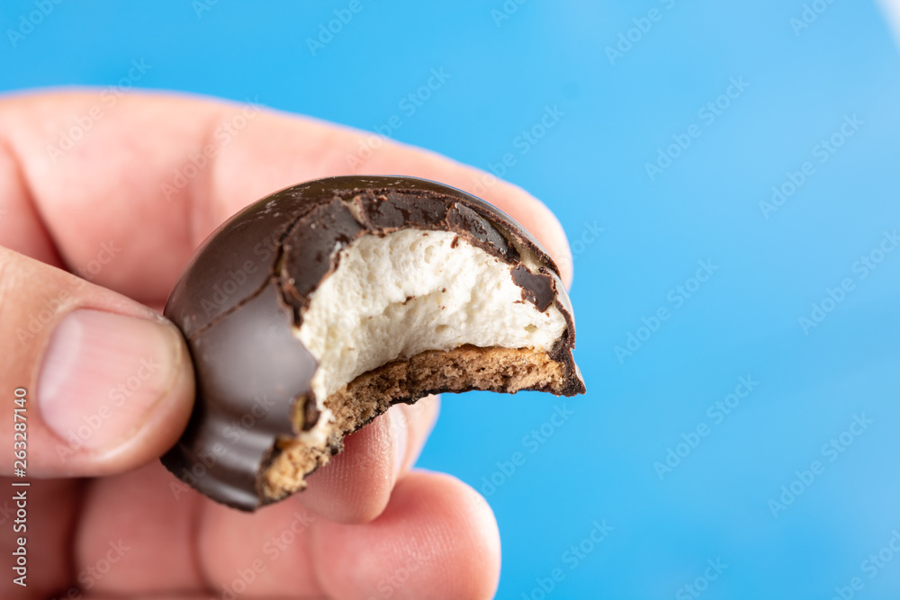 Munchmallow Chocolate Round Cookie In The Hand