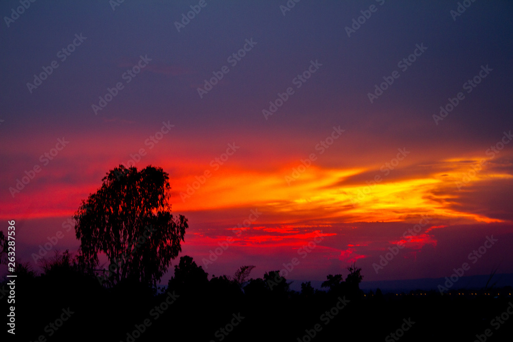 sunset in the mountains