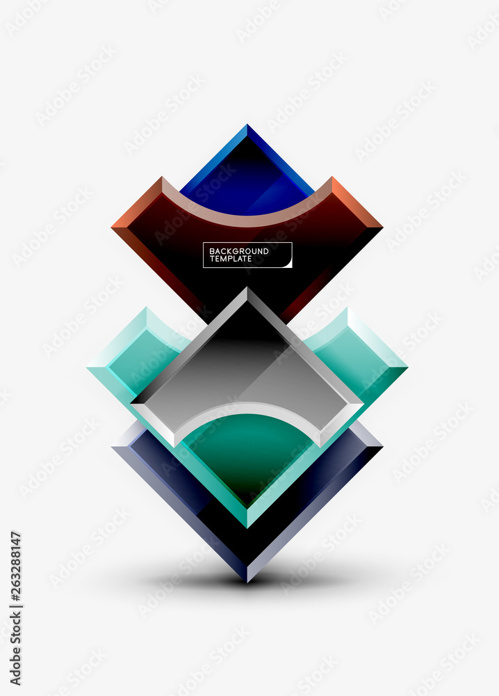 Geometrical 3d shapes background Geometrical 3d shapes background