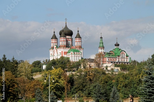 kiev, kyiv, ukriane, feofaniya, cathedral, church, architecture, religion, building, orthodox, history, dome, tower, old, saint, brick, 