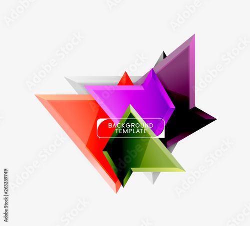 Fototapeta Naklejka Na Ścianę i Meble -  Triangular low poly background design, multicolored triangles. Vector