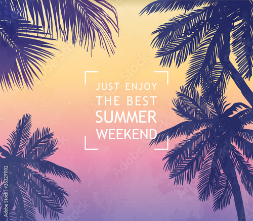 Summer inspiration card for beach tropical party invitation